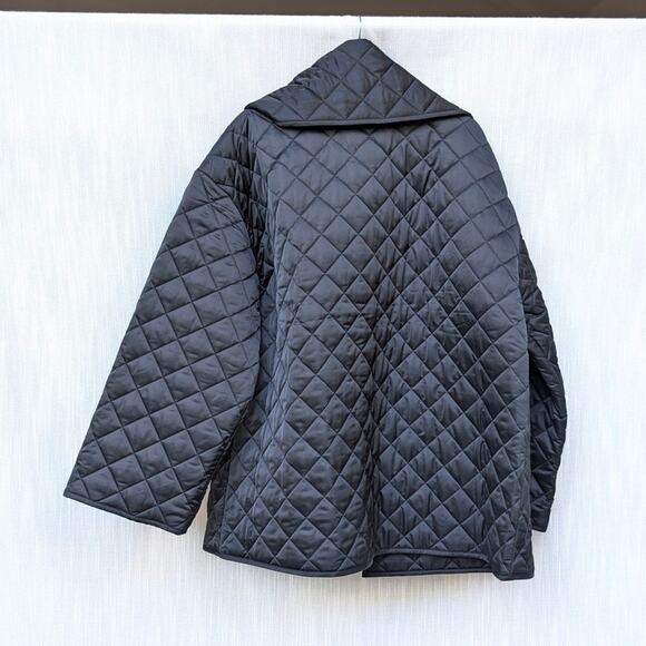 NWT TOTEME Black Scarf-detailed Quilted Recycled-shell Jacket, size IT 40/ US8 - Picture 3 of 9